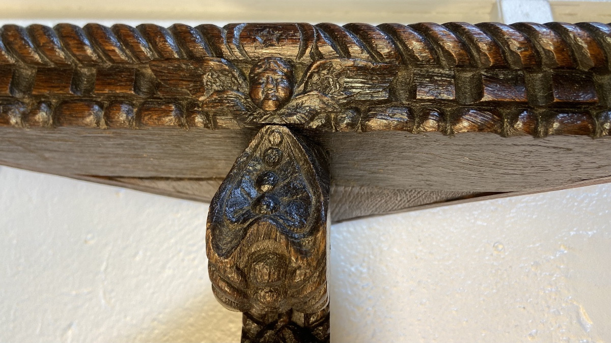 Carved Oak Corner Console Light, 18th Century-photo-1
