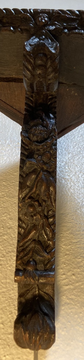 Carved Oak Corner Console Light, 18th Century-photo-2