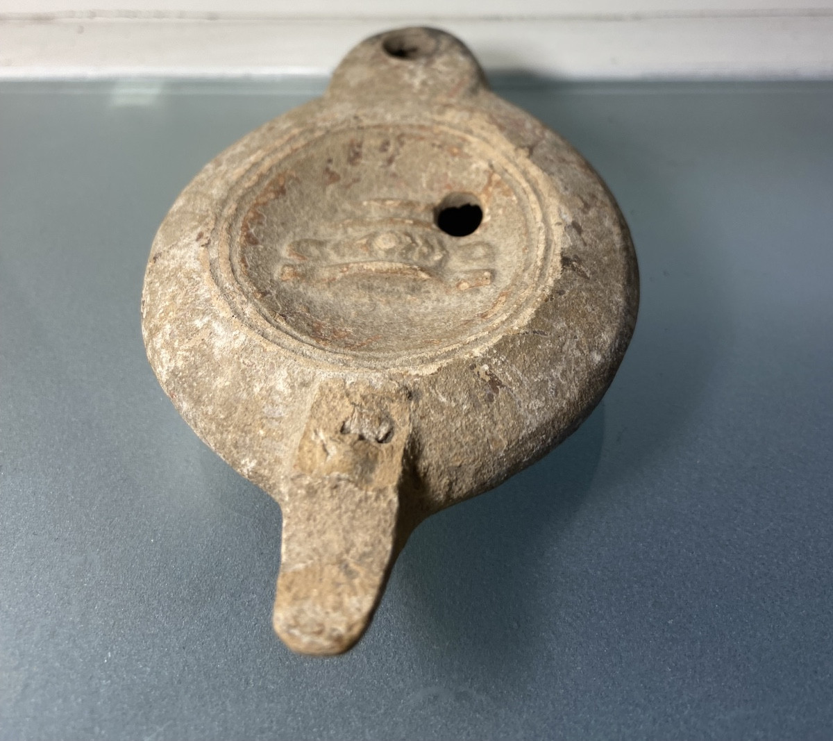 Oil Lamp With Crater Vase Design, Terracotta, Gallo-roman Period-photo-1
