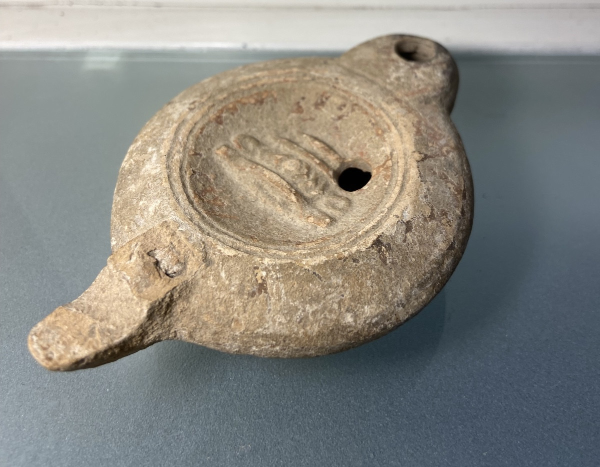 Oil Lamp With Crater Vase Design, Terracotta, Gallo-roman Period-photo-2