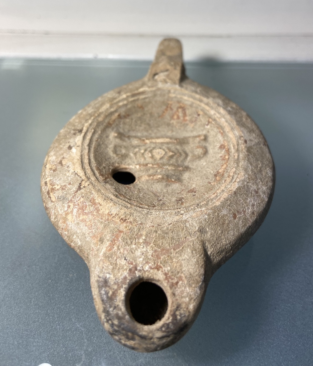 Oil Lamp With Crater Vase Design, Terracotta, Gallo-roman Period