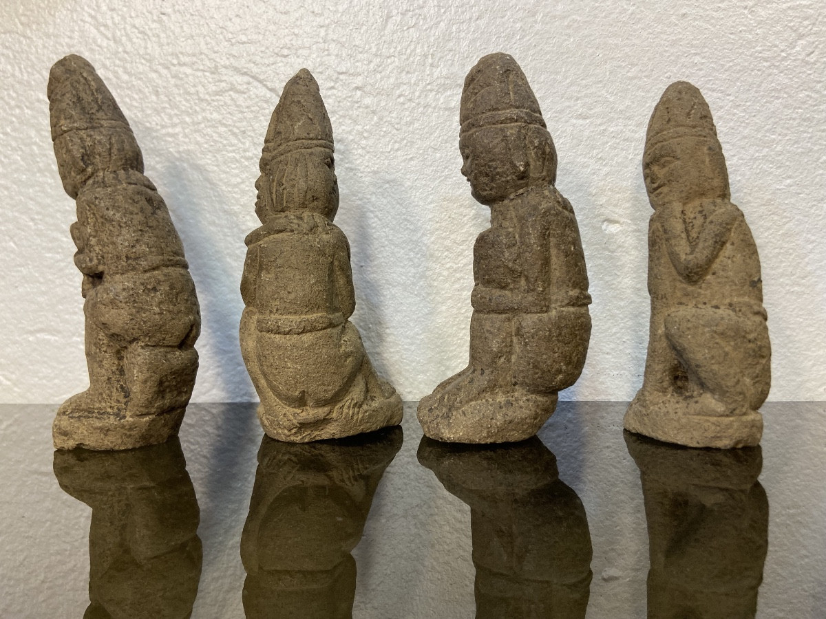 Suite Of 4 Stone Statuettes, Korea, Jodeon Dynasty (1392-1897)-photo-3