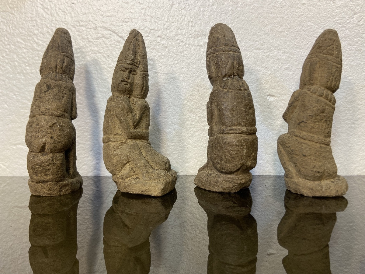Suite Of 4 Stone Statuettes, Korea, Jodeon Dynasty (1392-1897)-photo-1