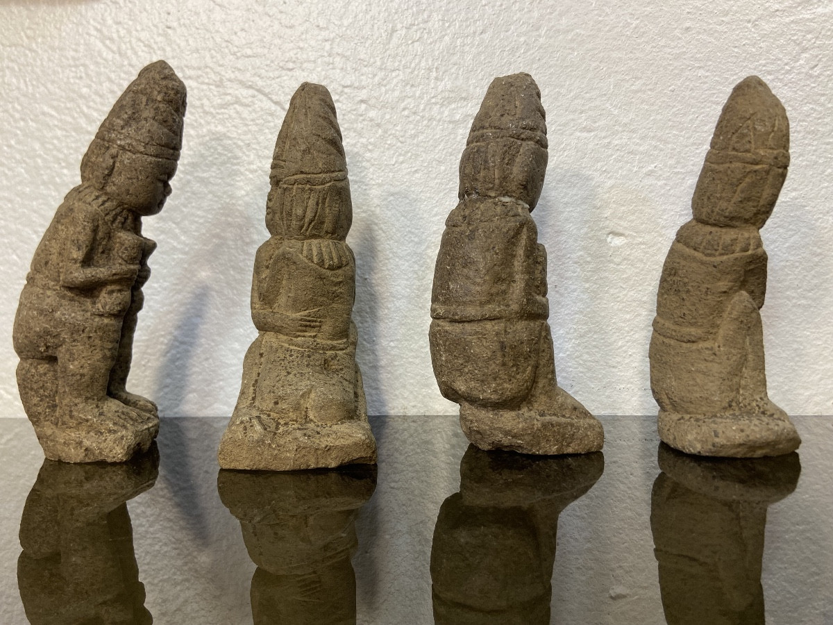 Suite Of 4 Stone Statuettes, Korea, Jodeon Dynasty (1392-1897)-photo-2