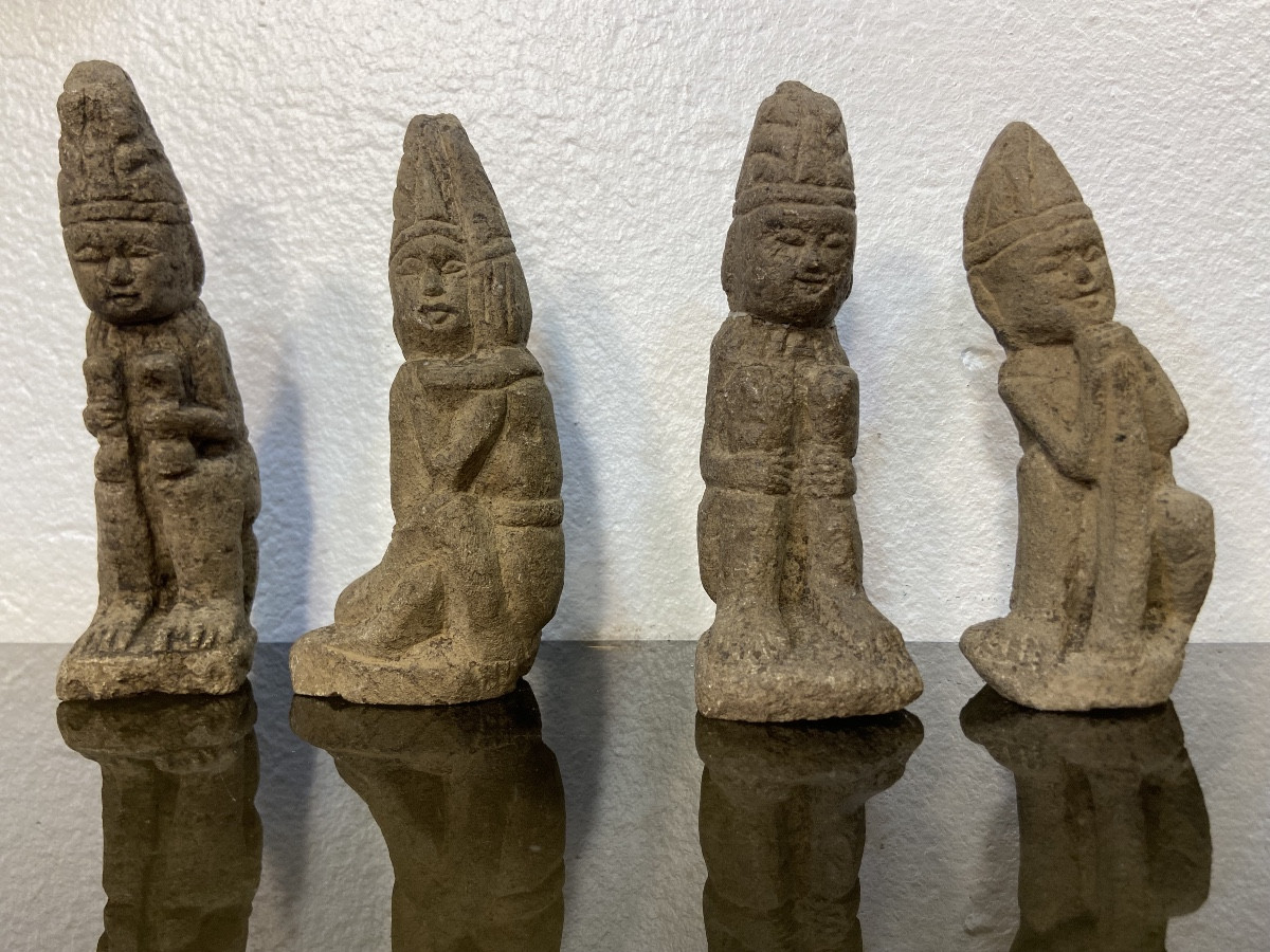 Suite Of 4 Stone Statuettes, Korea, Jodeon Dynasty (1392-1897)