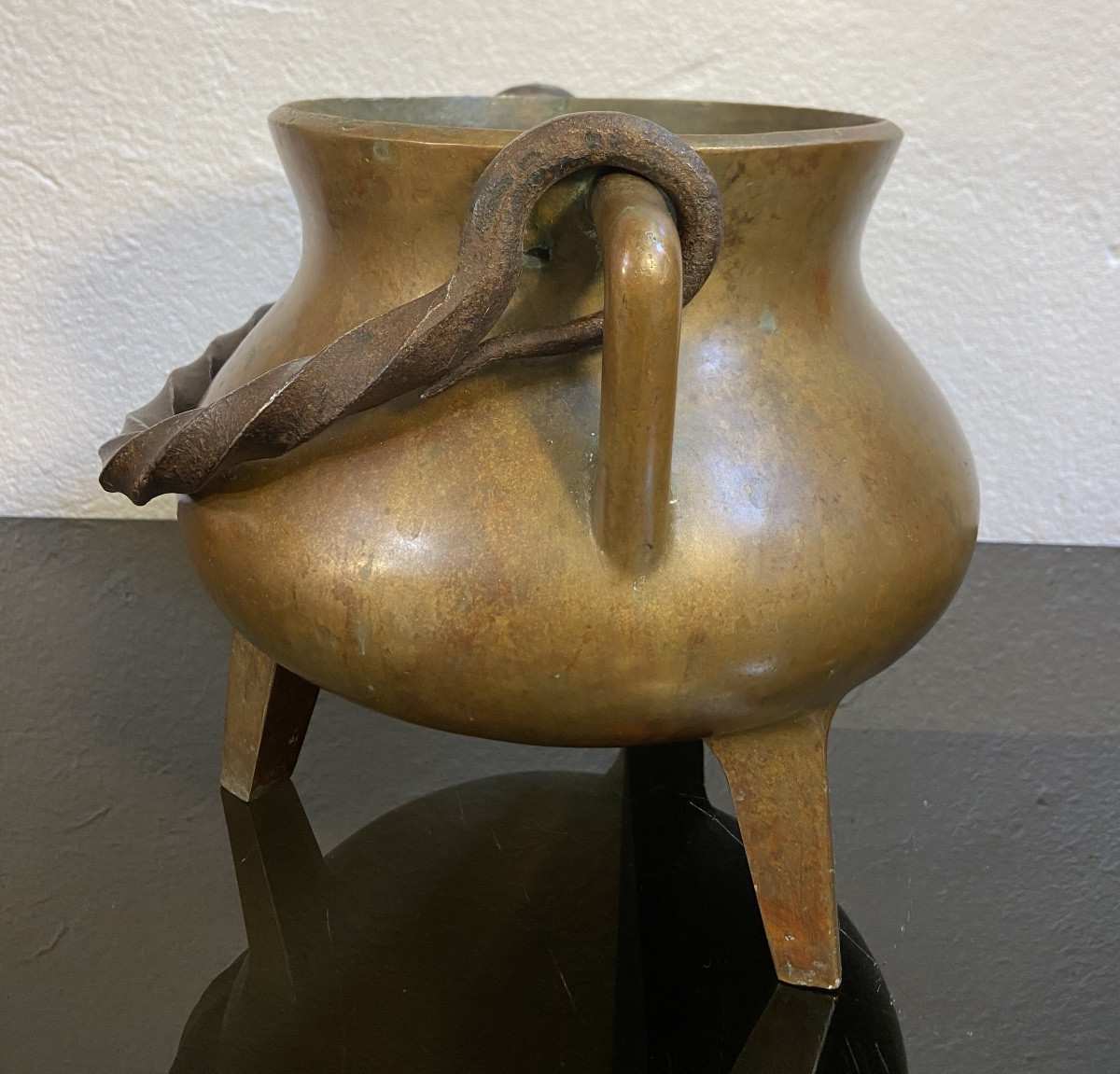 Chaudron En Bronze, Epoque XVIIe-photo-3