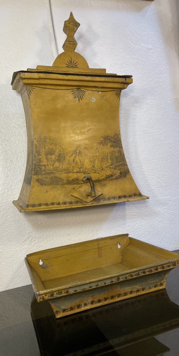 Fontaine En Tôle Peinte, Années 1830/40-photo-2