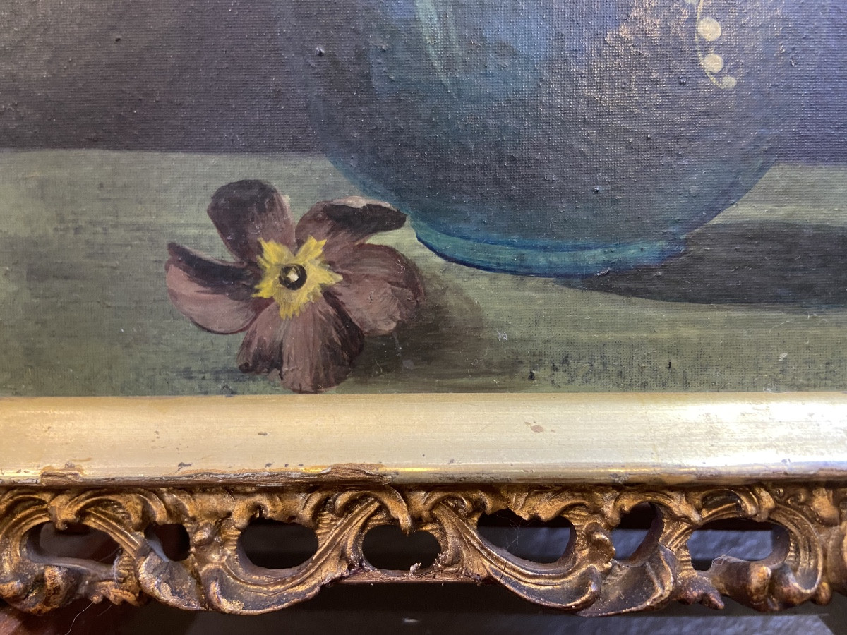 Huile Sur Carton, Petite Nature Morte Par Raghnild Sellèn, Années 1930/40-photo-1