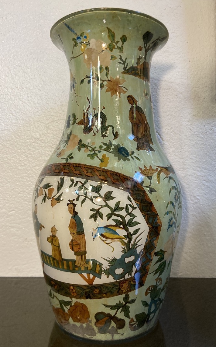 Vase En Fixé Sous Verre, Italie, Epoque XVIIIe-photo-2