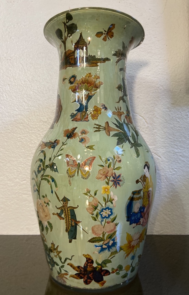 Vase En Fixé Sous Verre, Italie, Epoque XVIIIe-photo-4