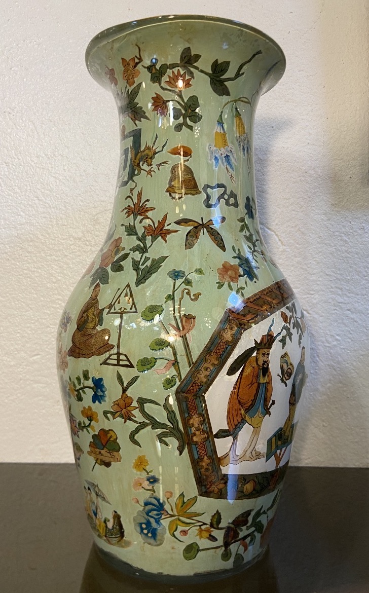 Vase En Fixé Sous Verre, Italie, Epoque XVIIIe-photo-3
