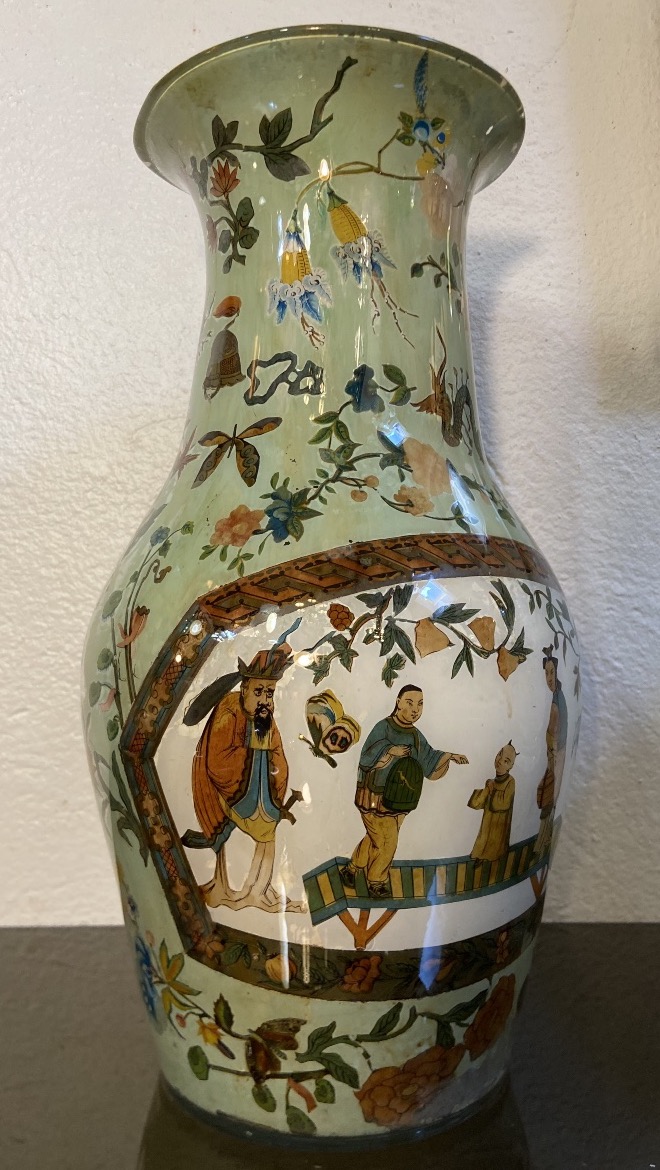 Vase En Fixé Sous Verre, Italie, Epoque XVIIIe-photo-4