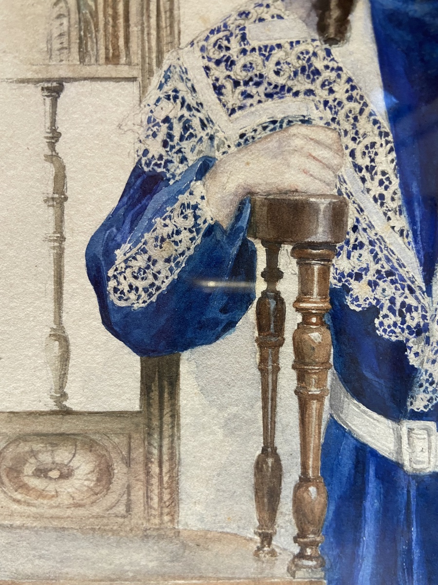 Aquarelle d'Enfant Par Madeleine Carpentier, Year 1896-photo-1