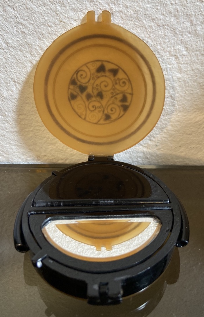 Poudrier Pendentif Art Déco En Bakélite Et Strass, Années 1920-photo-2
