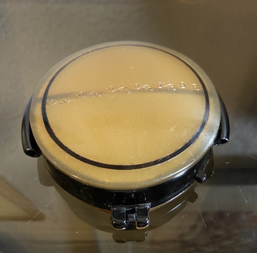 Poudrier Pendentif Art Déco En Bakélite Et Strass, Années 1920-photo-4