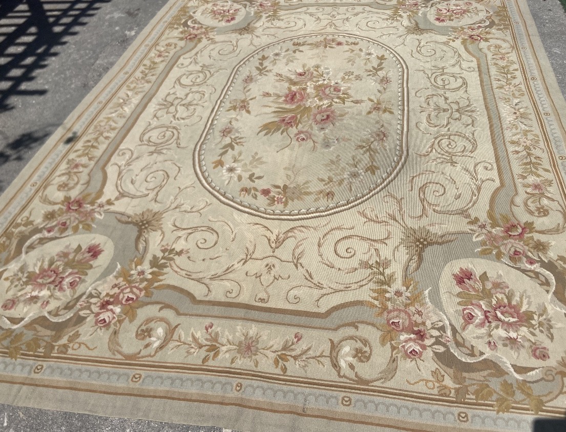 Tapis De Style Louis XVI Dans le Goût D'Aubusson, Laine, Années 1950-photo-3