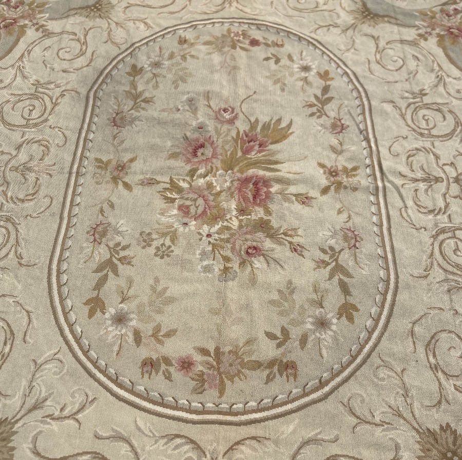 Tapis De Style Louis XVI Dans le Goût D'Aubusson, Laine, Années 1950-photo-4