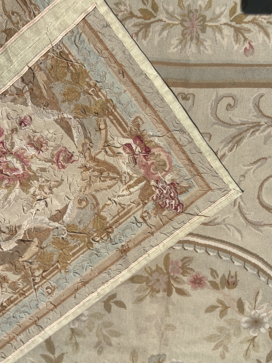 Tapis De Style Louis XVI Dans le Goût D'Aubusson, Laine, Années 1950-photo-2