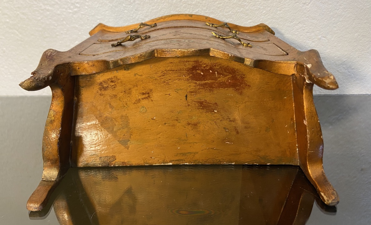 Boîte A Bijoux Commode Miniature Vernis Martin, Epoque 1900/1920-photo-2