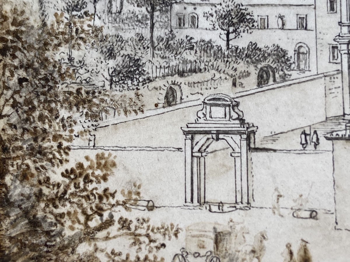 Dessin Miniaturiste De La Basilique Saint Sébastien Hors Les Murs, Epoque Début XIXe-photo-4
