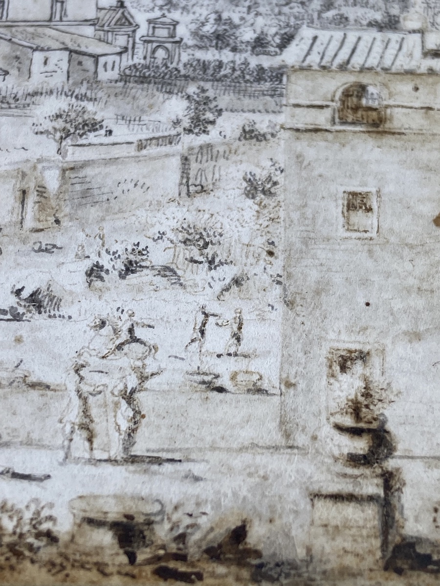 Dessin Miniaturiste De La Basilique Saint Sébastien Hors Les Murs, Epoque Début XIXe-photo-3