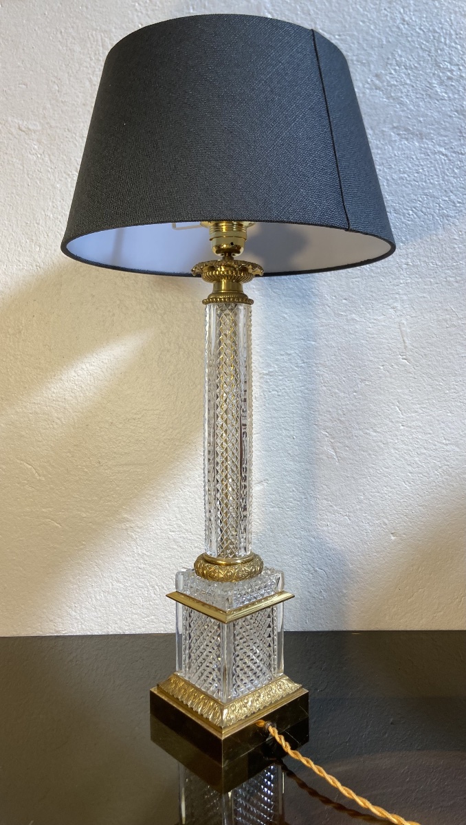 Column Lamp, Crystal And Gilt Bronze, 1950s/1960s-photo-4