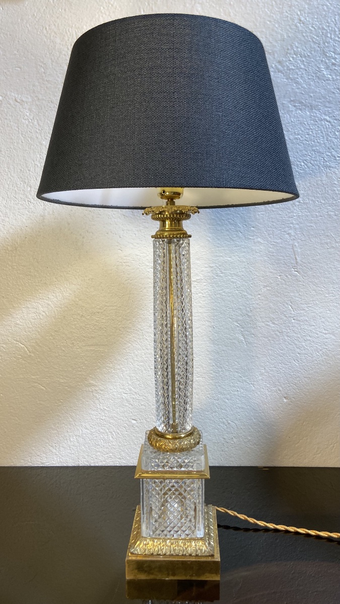 Column Lamp, Crystal And Gilt Bronze, 1950s/1960s