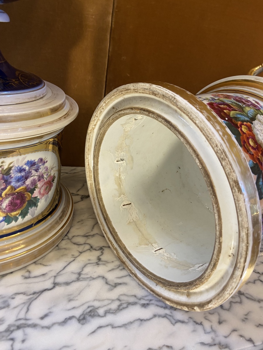Pair Of Paris Porcelain Basins, 19th Century-photo-5