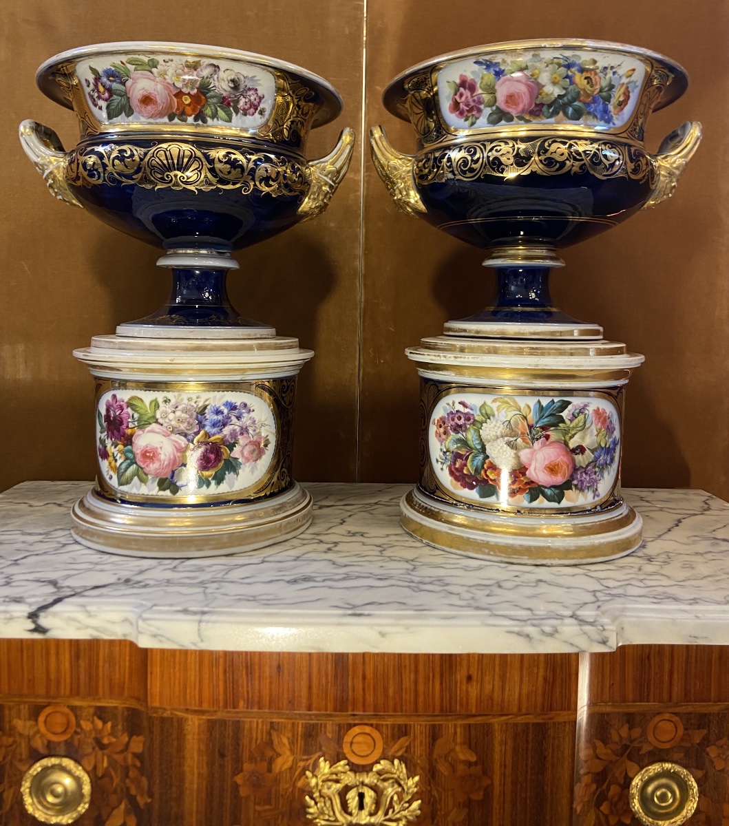 Pair Of Paris Porcelain Basins, 19th Century