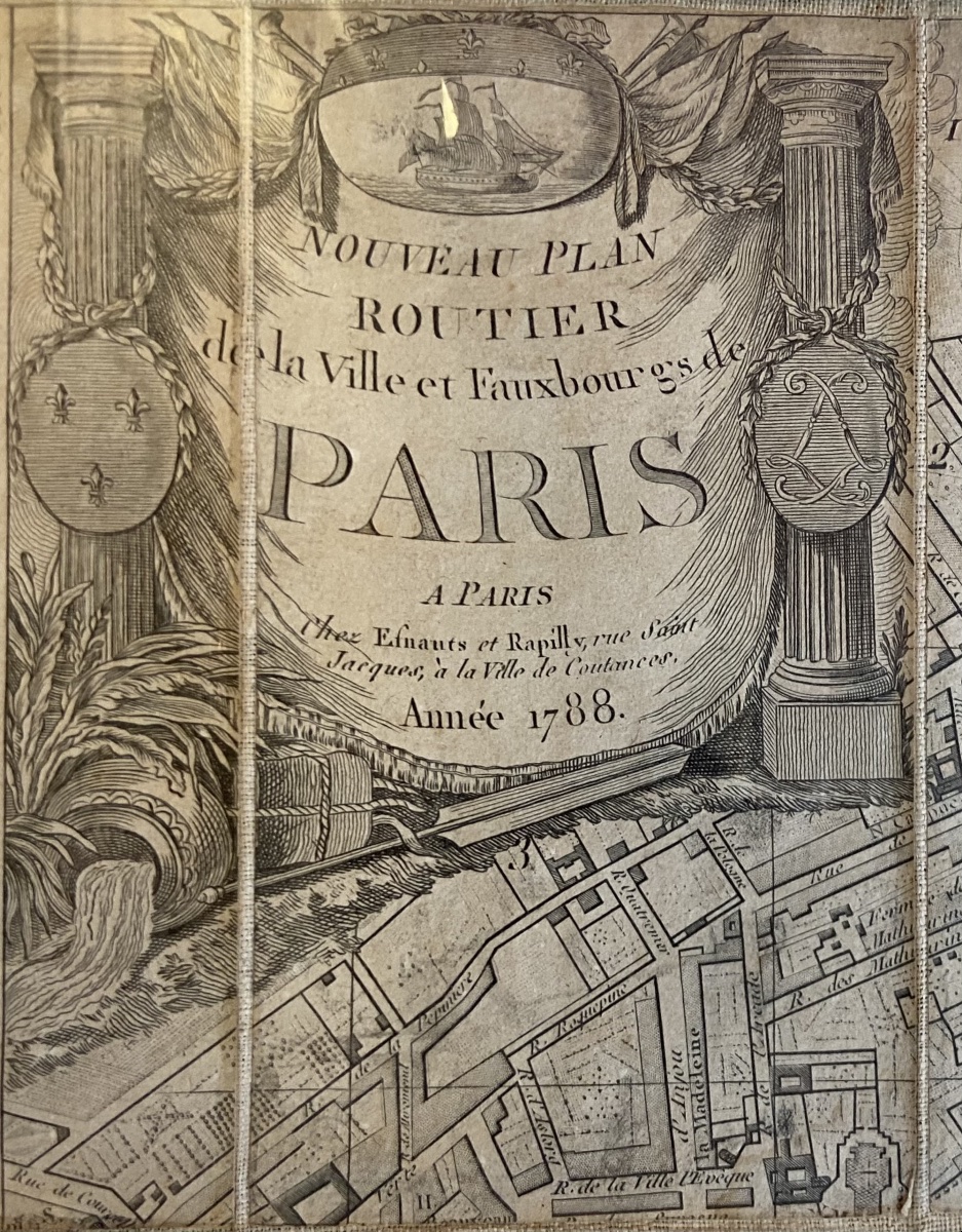 Antique Map, Road Map Of The City Of Paris, 1788-photo-2