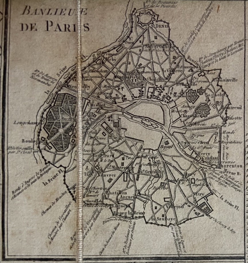 Antique Map, Road Map Of The City Of Paris, 1788-photo-4