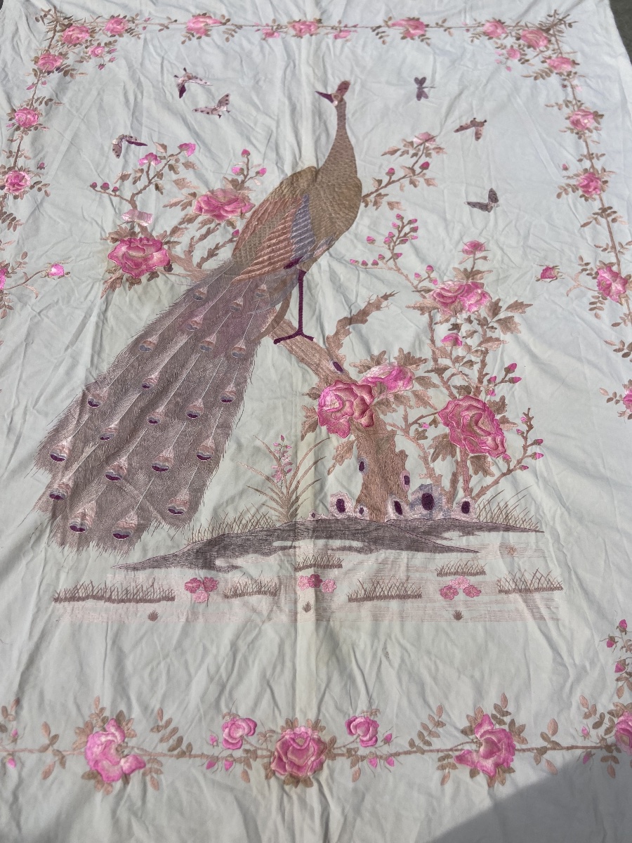Large Chinese Or Indochinese Silk Embroidery, 1920s–1930s-photo-2
