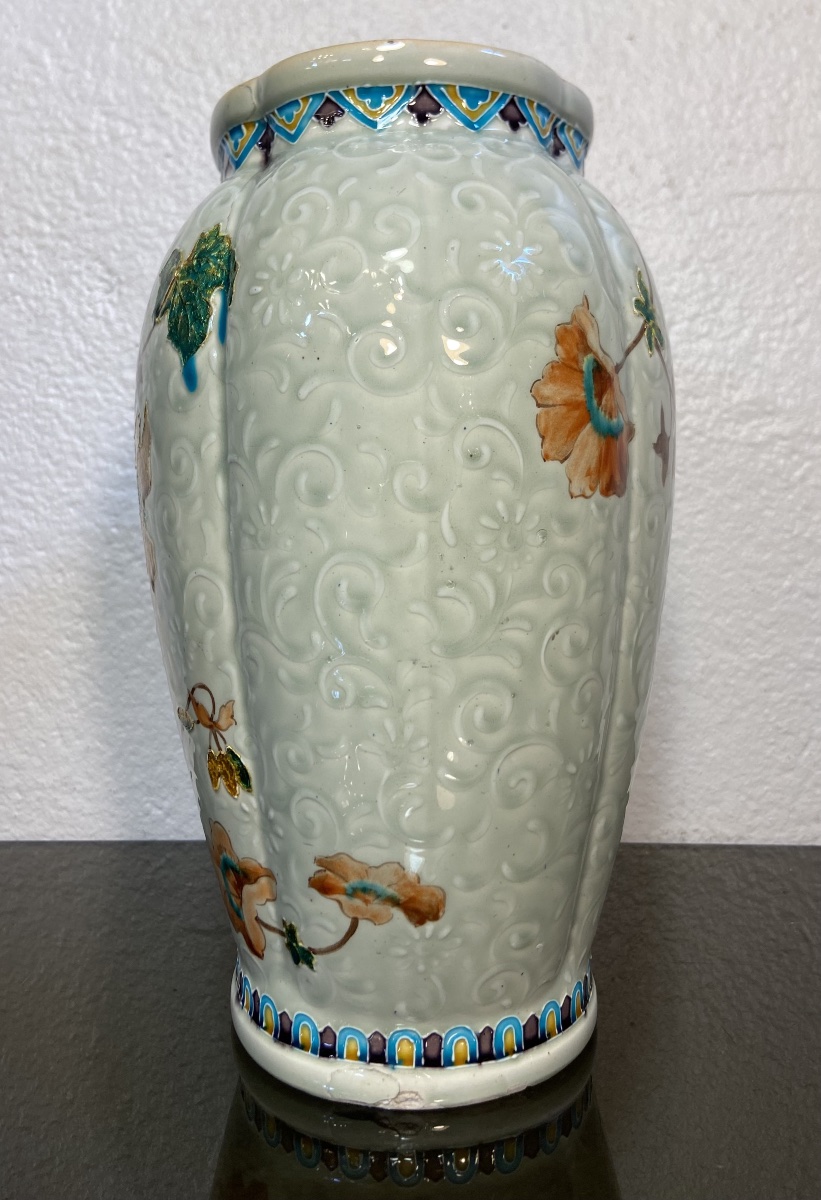 Gien Earthenware Vase In The Style Of Théodore Deck, 1900s–1910s-photo-3
