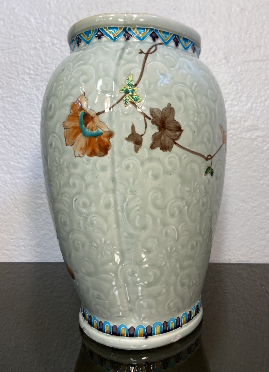 Gien Earthenware Vase In The Style Of Théodore Deck, 1900s–1910s-photo-4