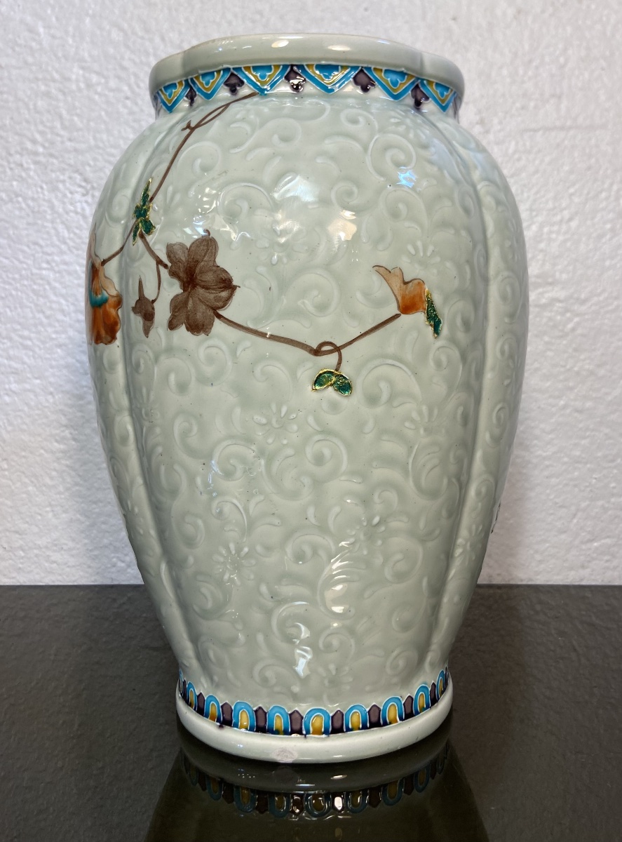 Gien Earthenware Vase In The Style Of Théodore Deck, 1900s–1910s-photo-1