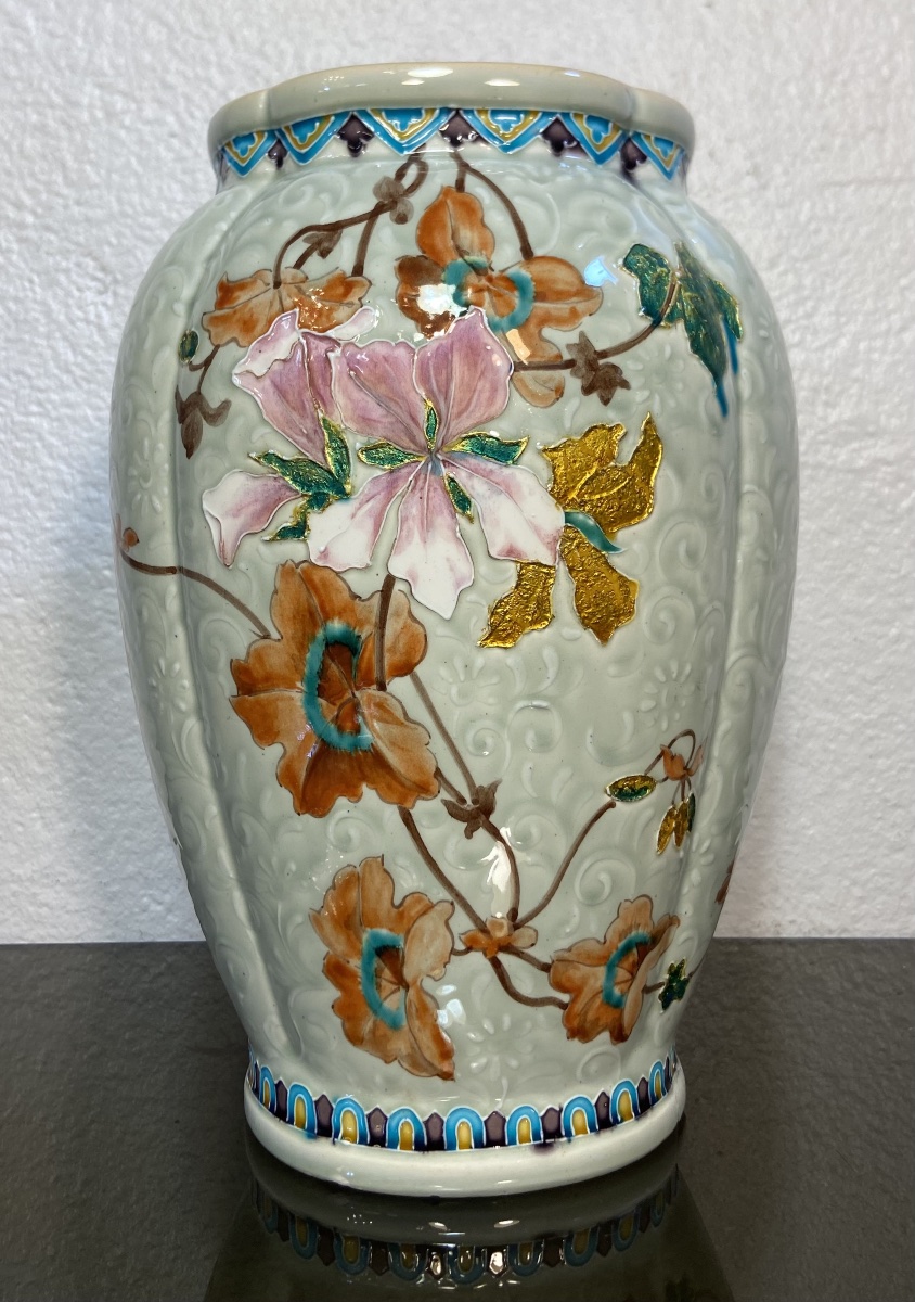 Gien Earthenware Vase In The Style Of Théodore Deck, 1900s–1910s