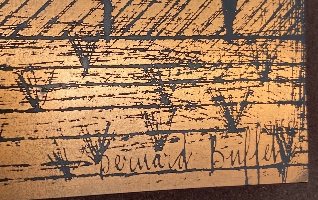 Copper Engraving Plate Based On A Work By Bernard Buffet, 1960s–70s-photo-4