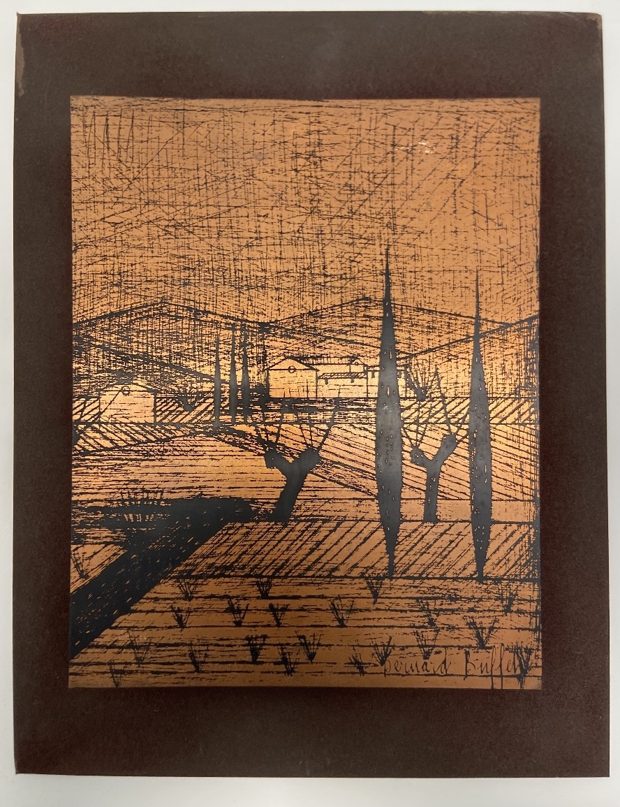 Copper Engraving Plate Based On A Work By Bernard Buffet, 1960s–70s
