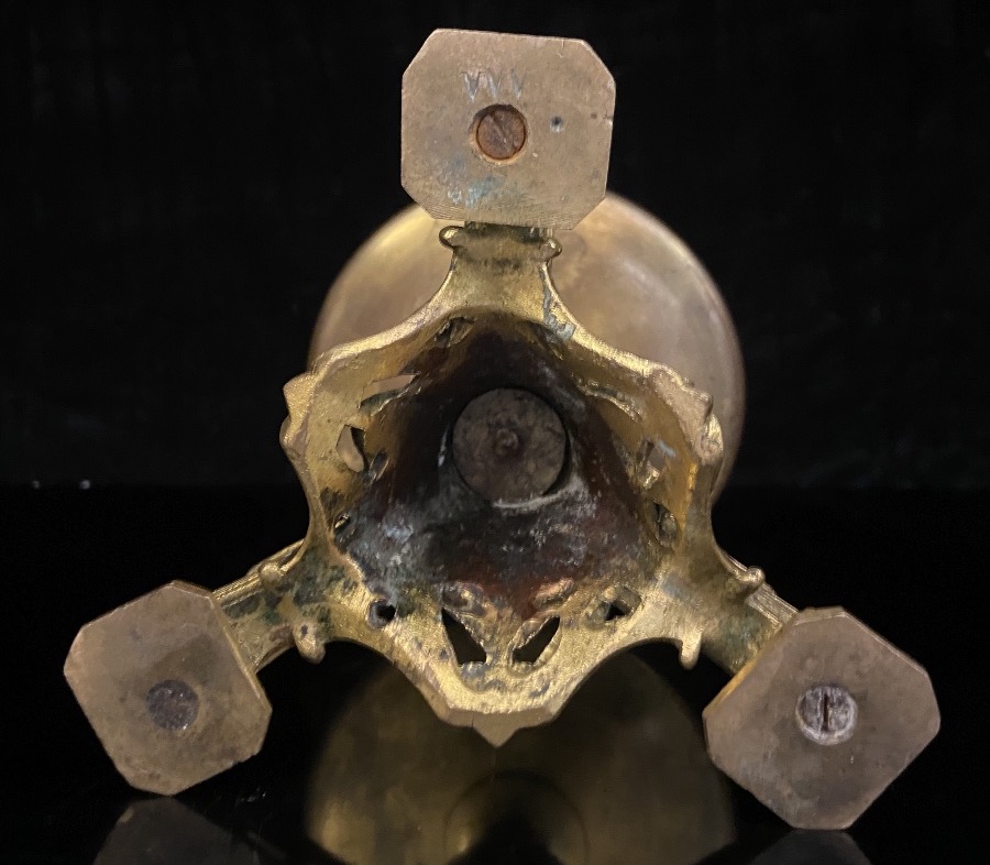 Gilded Bronze Watch Holder Candleholder, 19th Century-photo-2