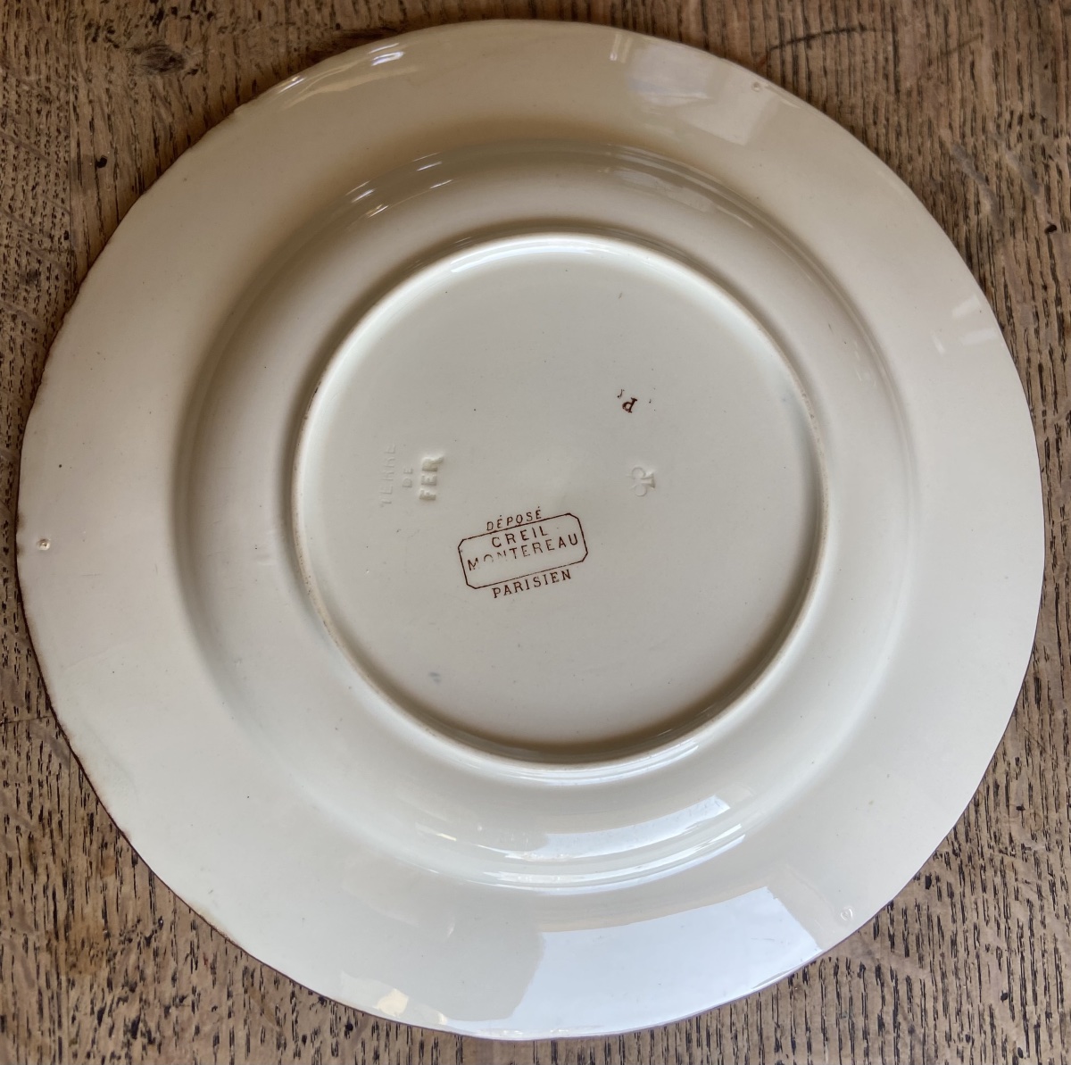 Assiette Faïence Creil Et Montereau Par Froment-Richard, Epoque Fin XIXe-photo-2