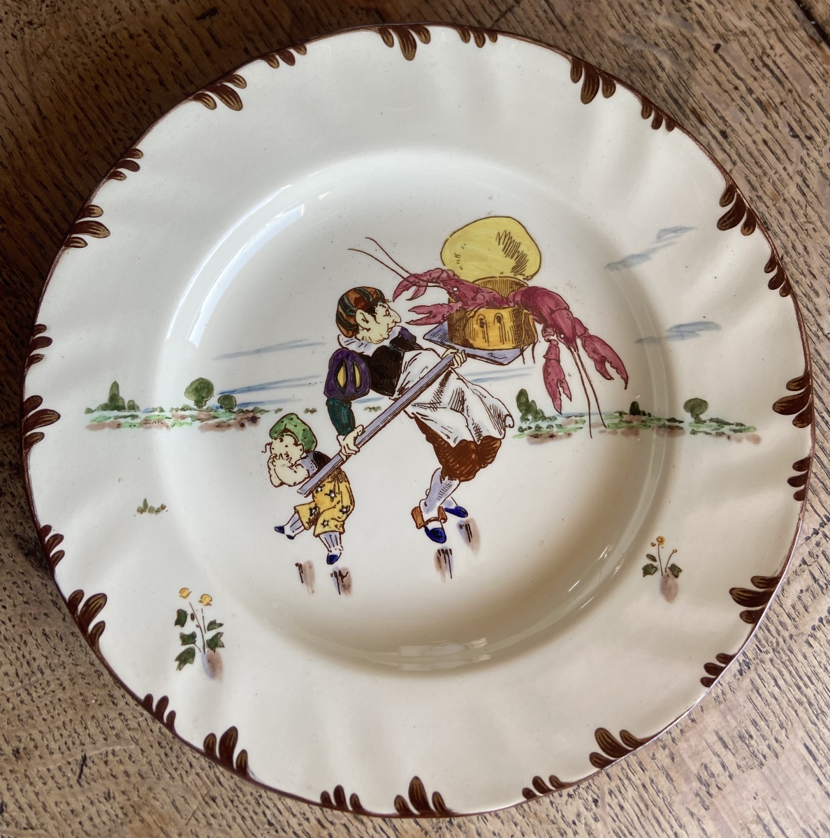 Assiette Faïence Creil Et Montereau Par Froment-Richard, Epoque Fin XIXe