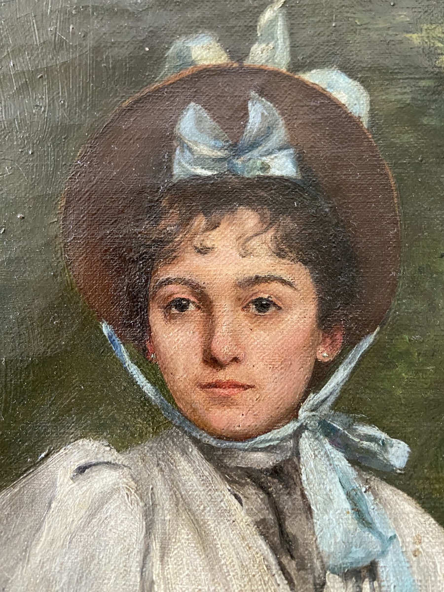 Henri Laurent-desrousseaux, Portrait Of A Young Woman, 1891-photo-2