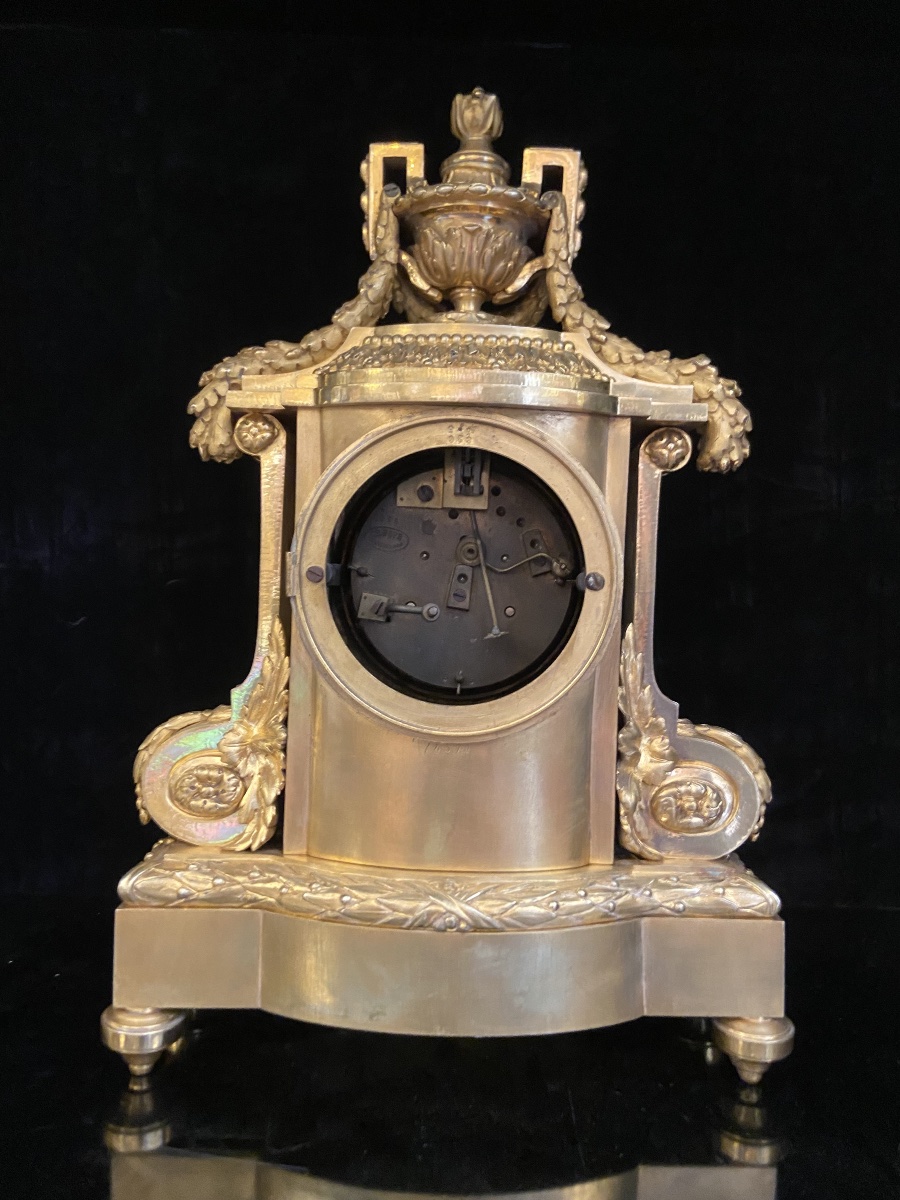 Ferdinand Barbedienne, Gilded Bronze Borne Clock, Late 19th Century-photo-1