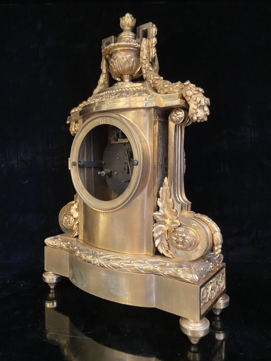 Ferdinand Barbedienne, Gilded Bronze Borne Clock, Late 19th Century-photo-2