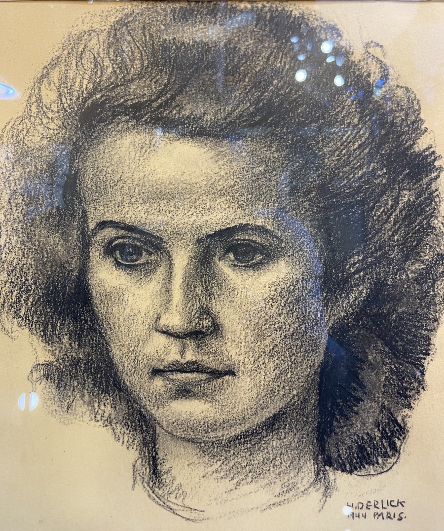 Hannes Derlick, Charcoal Portrait Of A Woman, 1944-photo-2