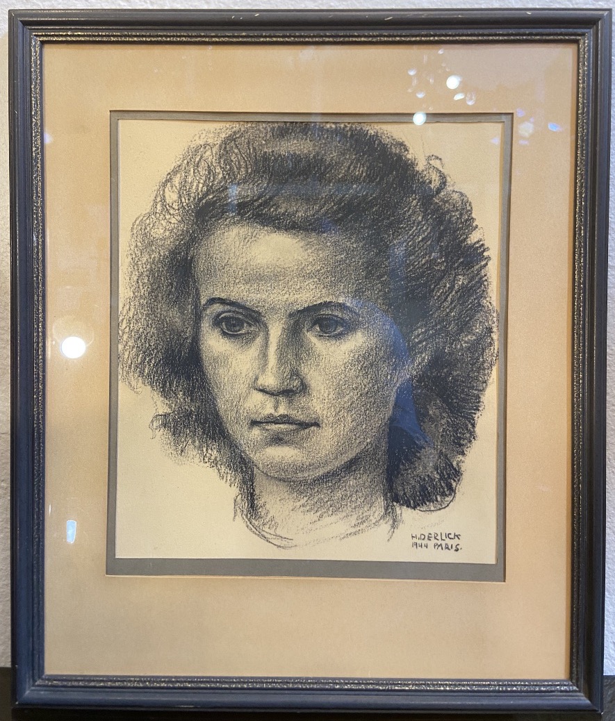 Hannes Derlick, Charcoal Portrait Of A Woman, 1944