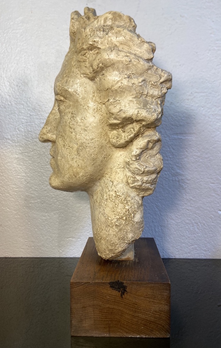 Sculpture Tête De Femme, Plâtre D'Atelier, Années 1930/40-photo-3
