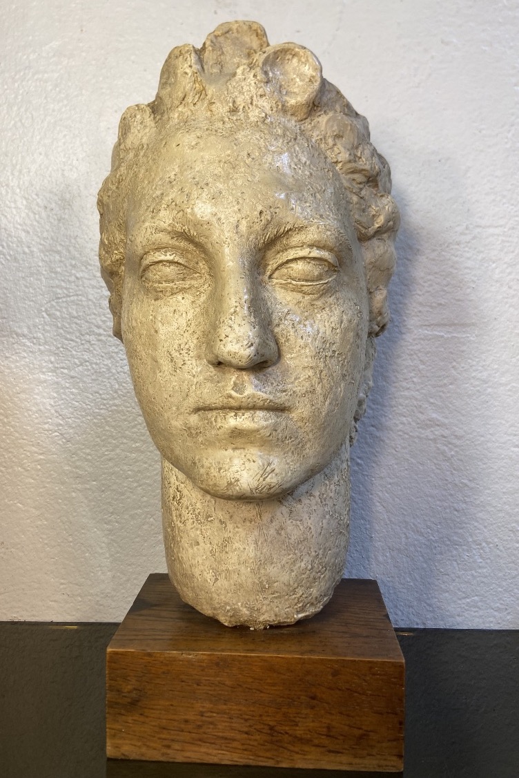 Sculpture Tête De Femme, Plâtre D'Atelier, Années 1930/40