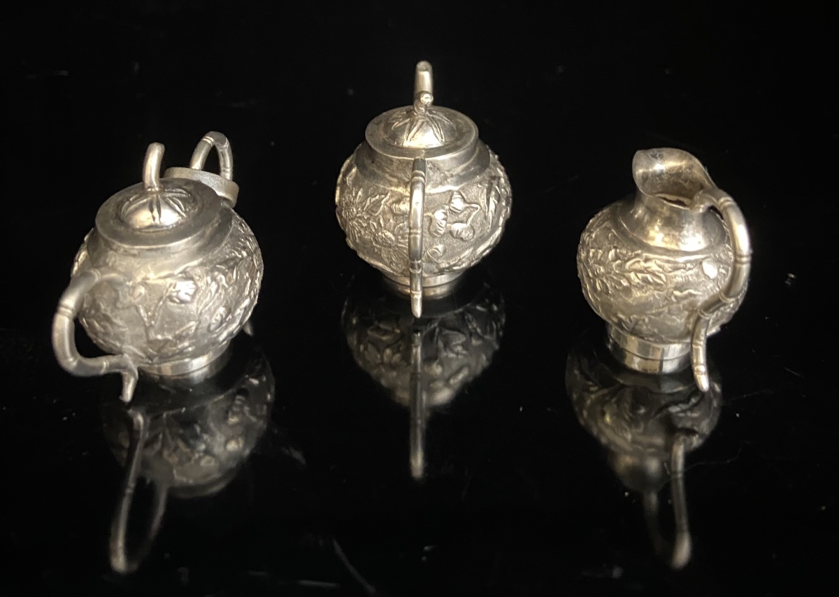 Miniature Silver Tea Set, China Or Indochina, Early 20th Century-photo-3