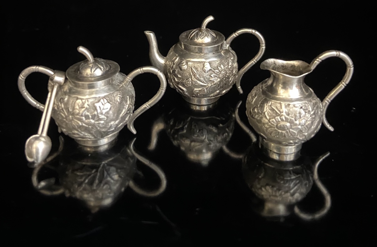 Miniature Silver Tea Set, China Or Indochina, Early 20th Century